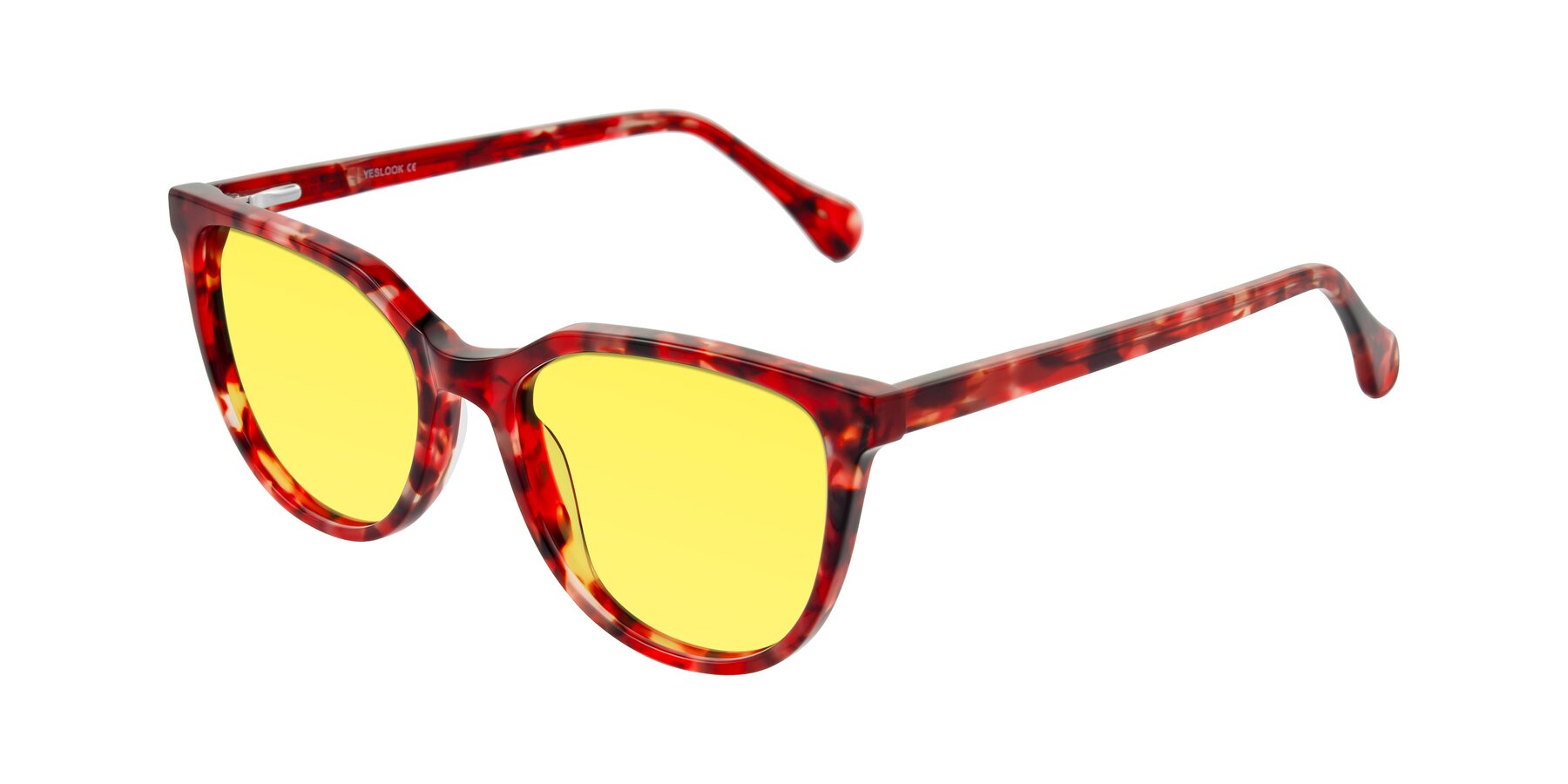 Angle of Glenroe in Red Tortoise with Medium Yellow Tinted Lenses