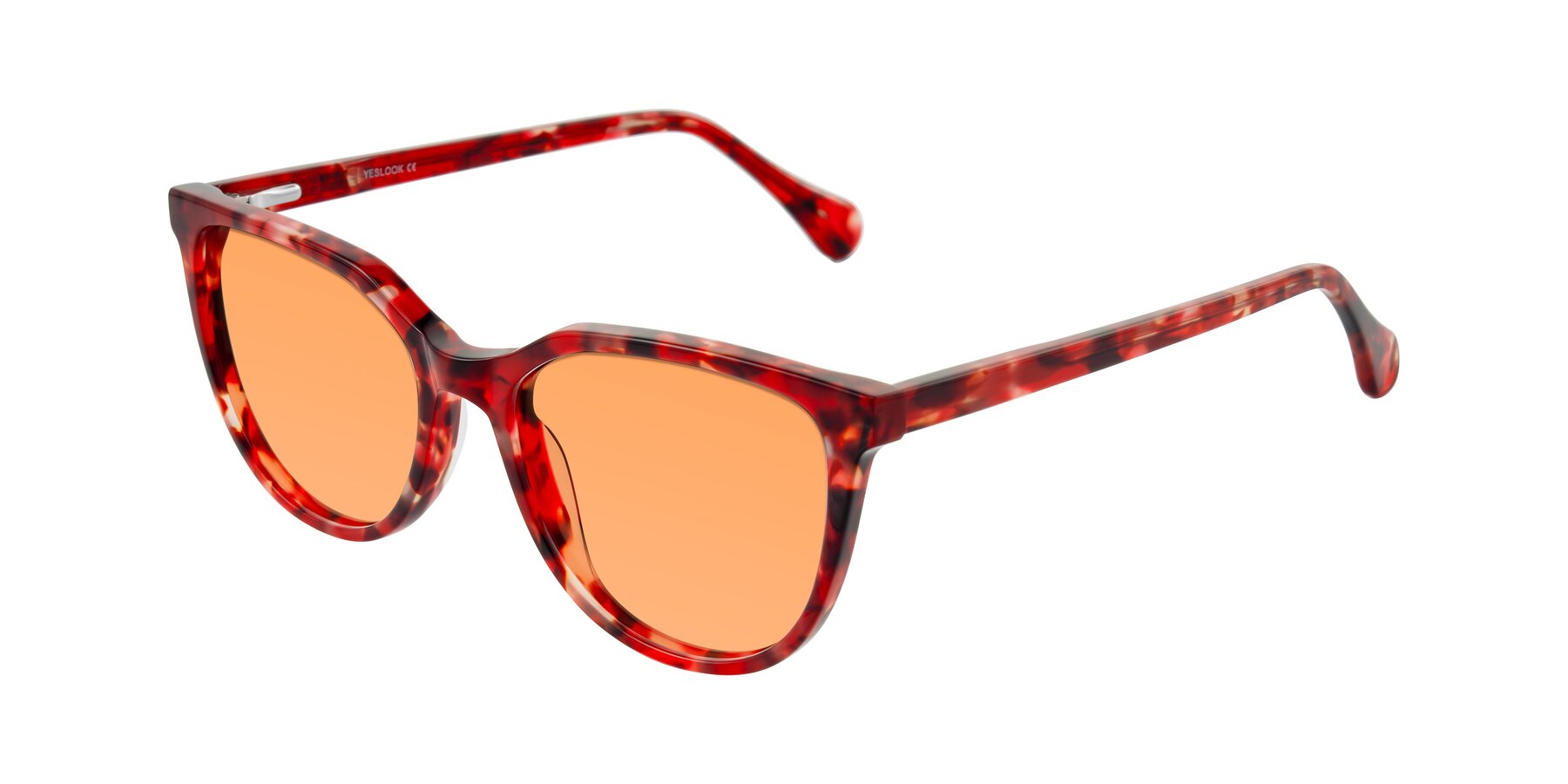 Angle of Glenroe in Red Tortoise with Medium Orange Tinted Lenses