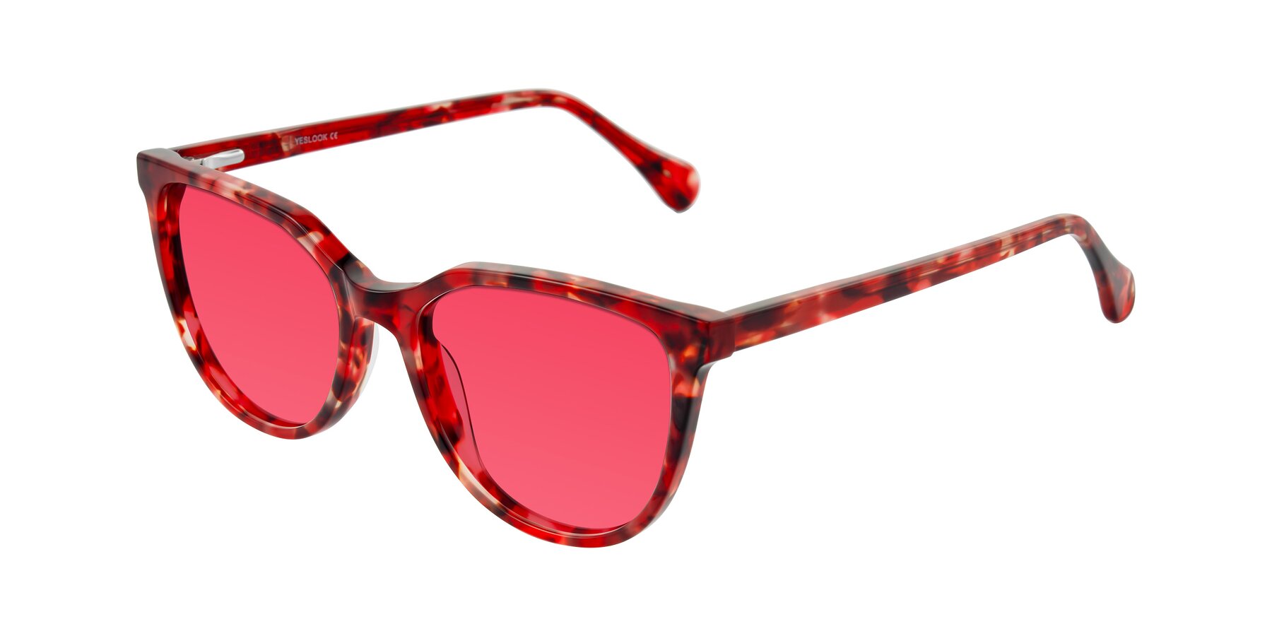 Angle of Glenroe in Red Tortoise with Red Tinted Lenses