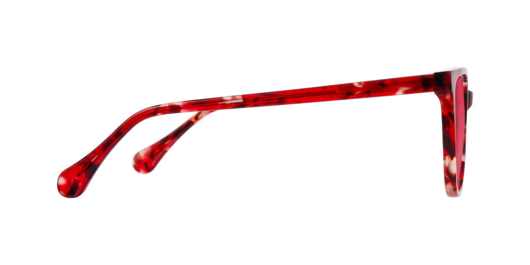 Side of Glenroe in Red Tortoise with Red Tinted Lenses