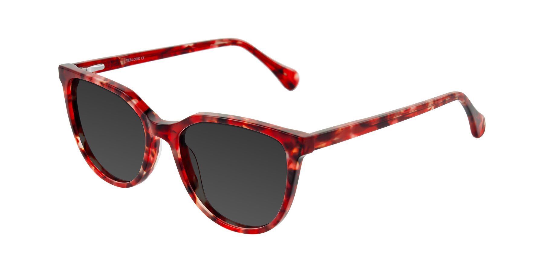 Angle of Glenroe in Red Tortoise with Gray Tinted Lenses