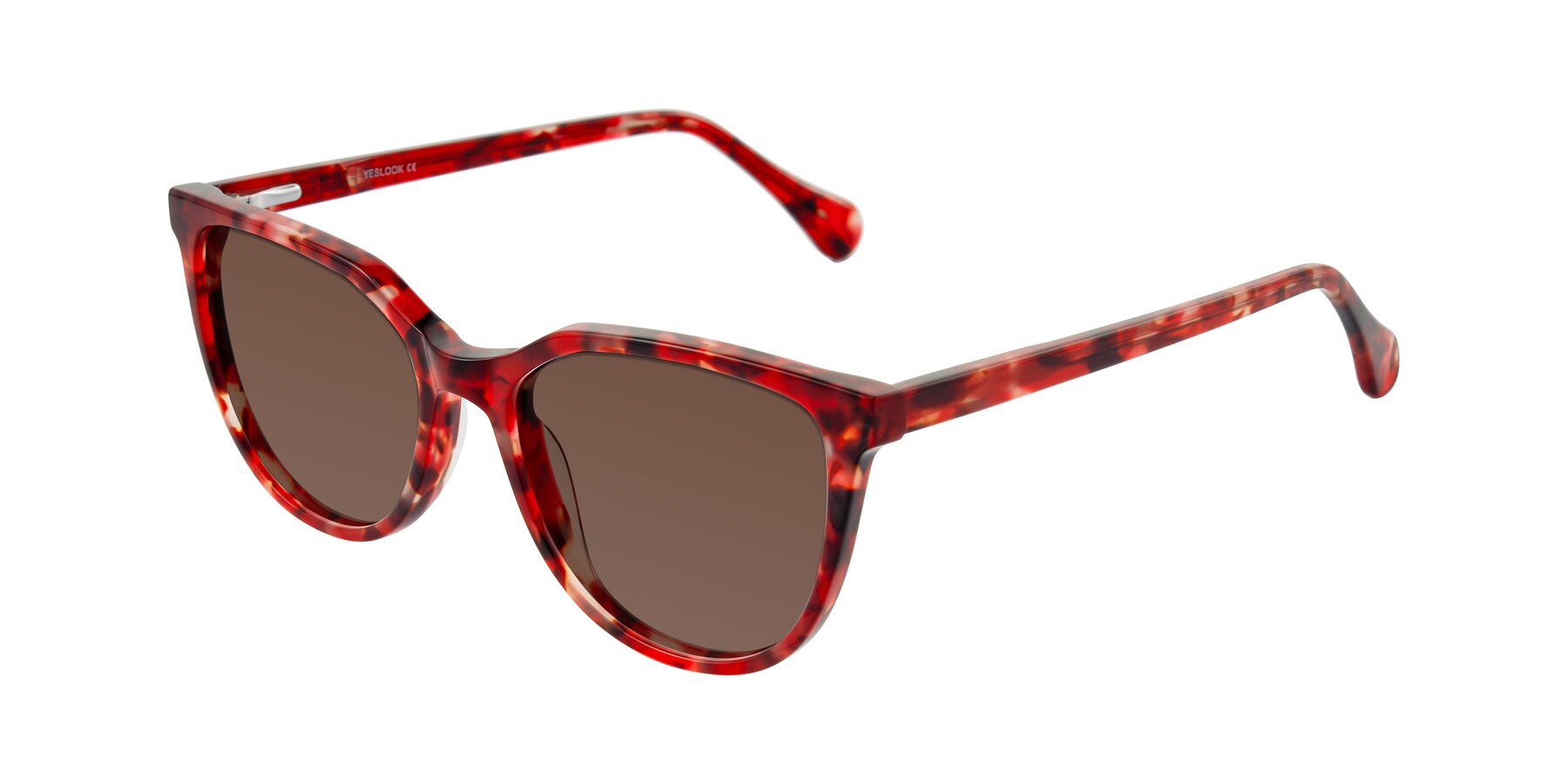 Angle of Glenroe in Red Tortoise with Brown Tinted Lenses
