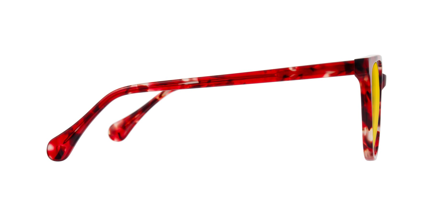 Side of Glenroe in Red Tortoise with Yellow Tinted Lenses
