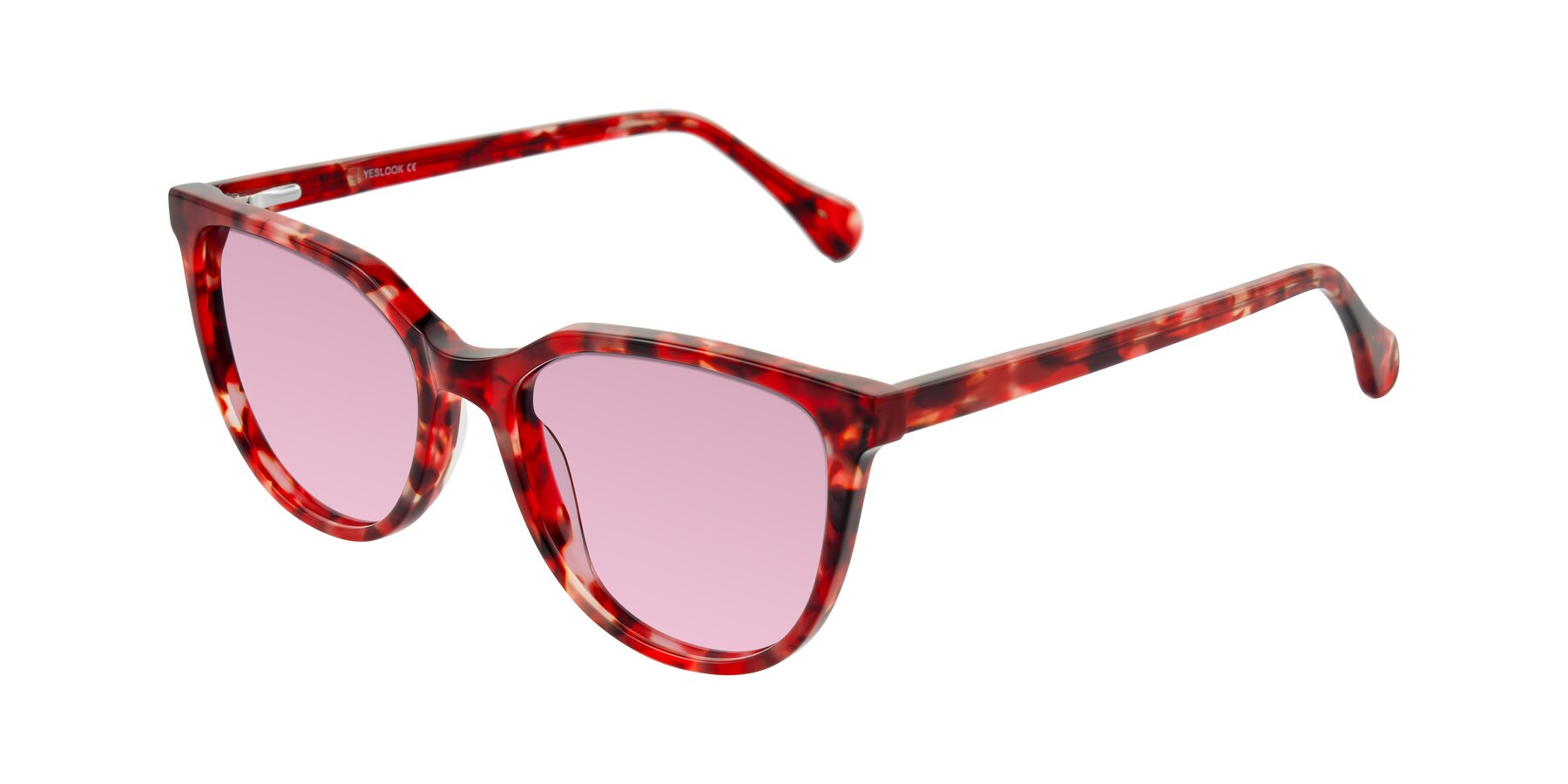 Angle of Glenroe in Red Tortoise with Light Wine Tinted Lenses
