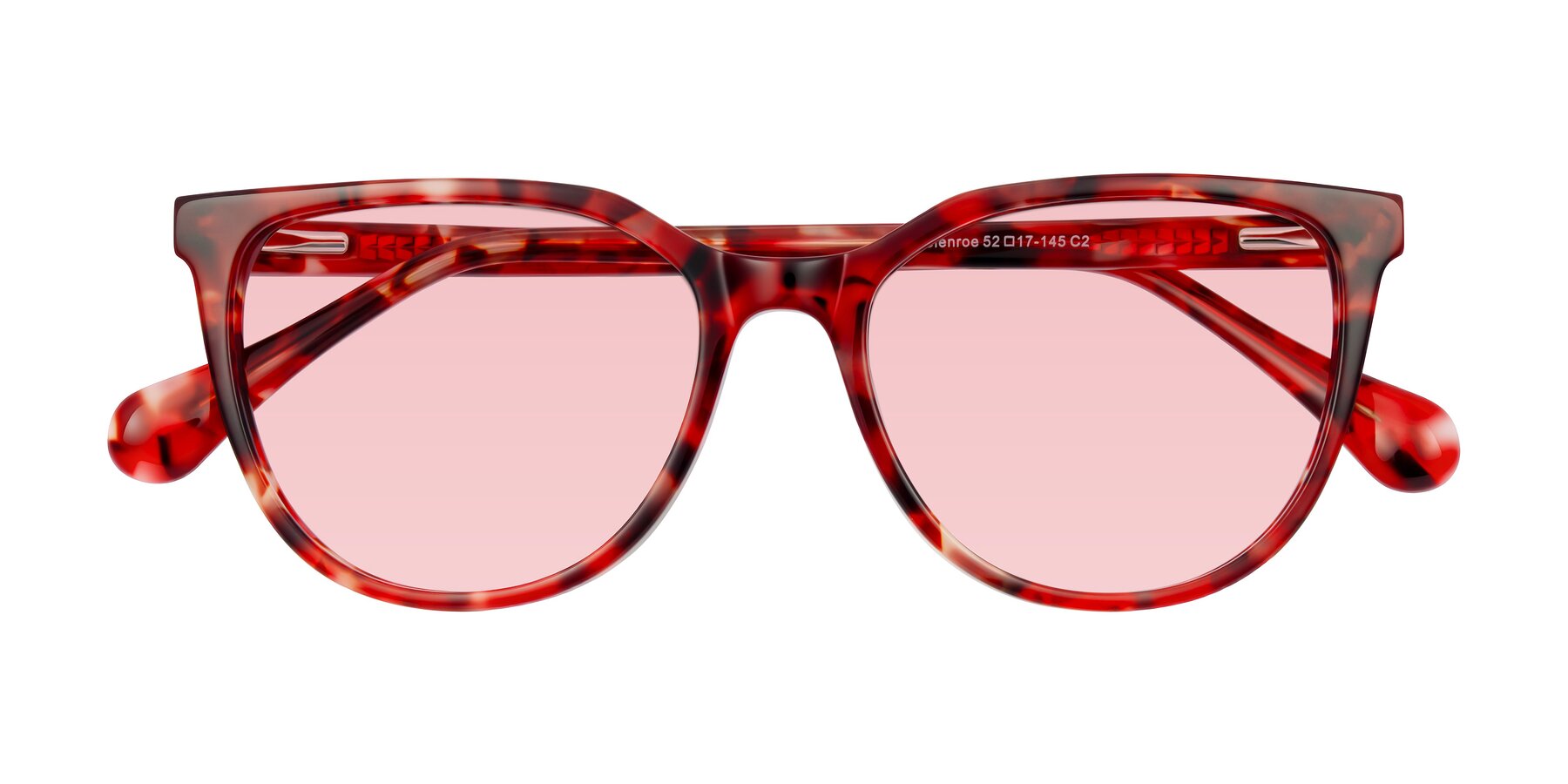Folded Front of Glenroe in Red Tortoise with Light Garnet Tinted Lenses