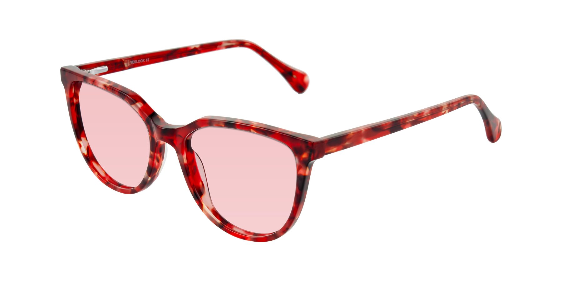 Angle of Glenroe in Red Tortoise with Light Garnet Tinted Lenses