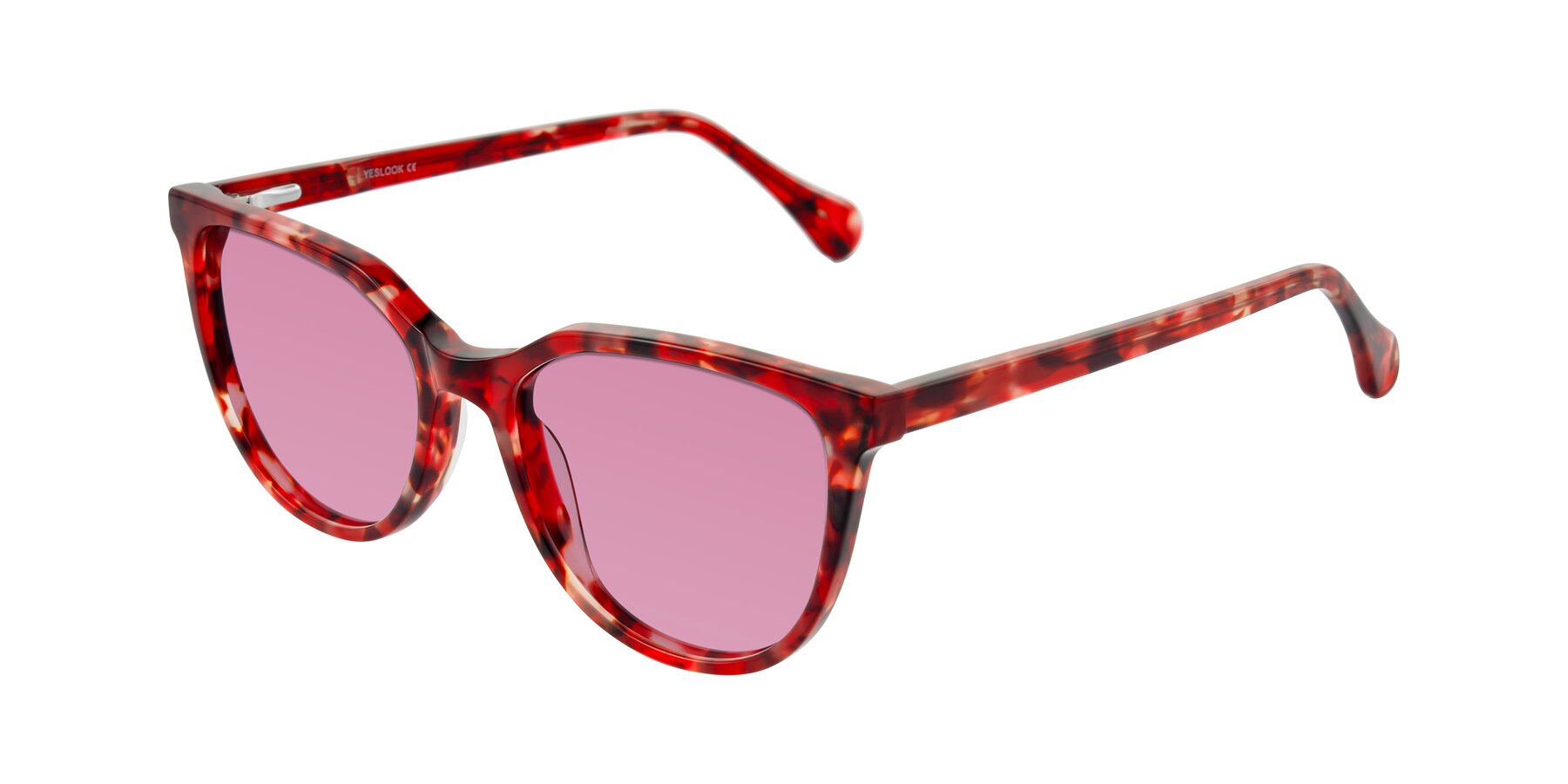 Angle of Glenroe in Red Tortoise with Medium Wine Tinted Lenses