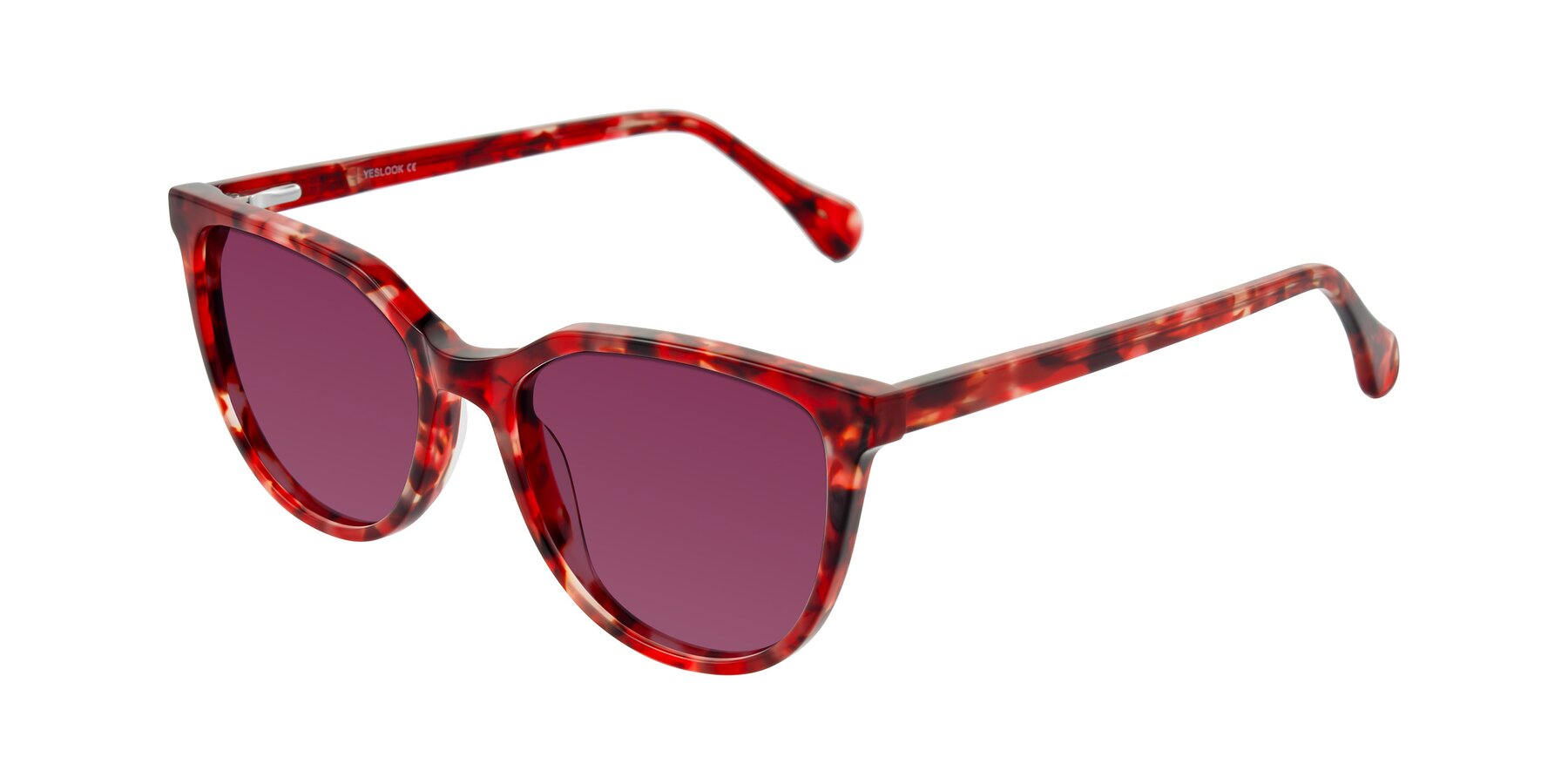 Angle of Glenroe in Red Tortoise with Wine Tinted Lenses