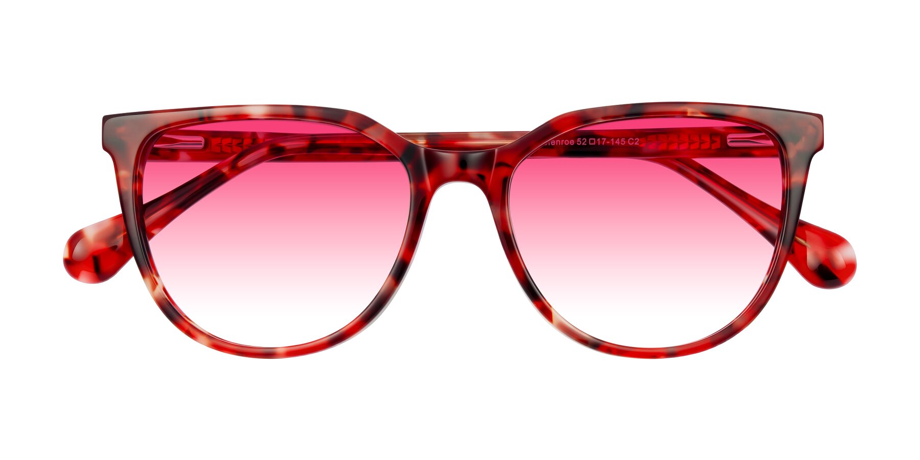 Folded Front of Glenroe in Red Tortoise with Pink Gradient Lenses