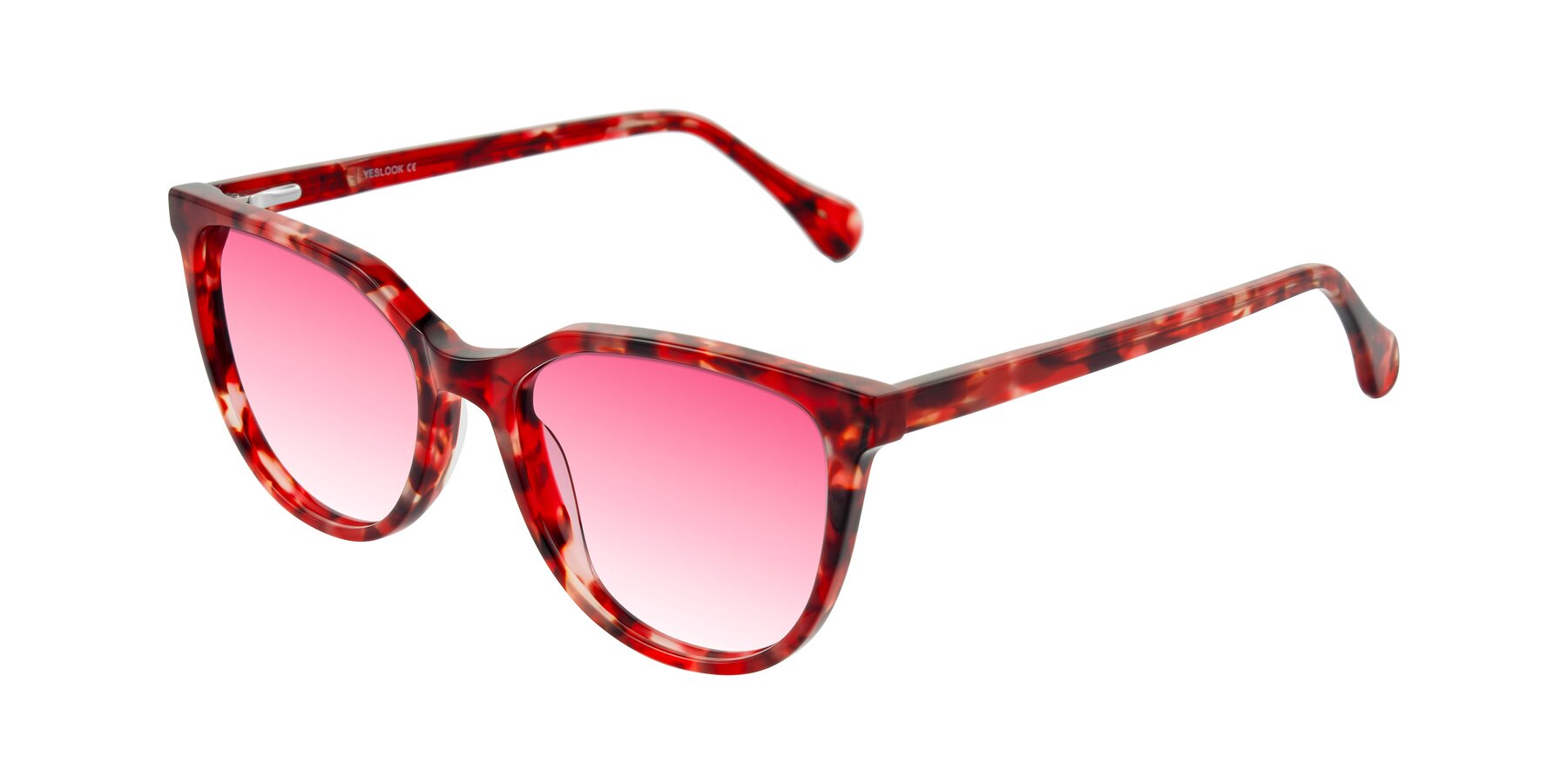Angle of Glenroe in Red Tortoise with Pink Gradient Lenses