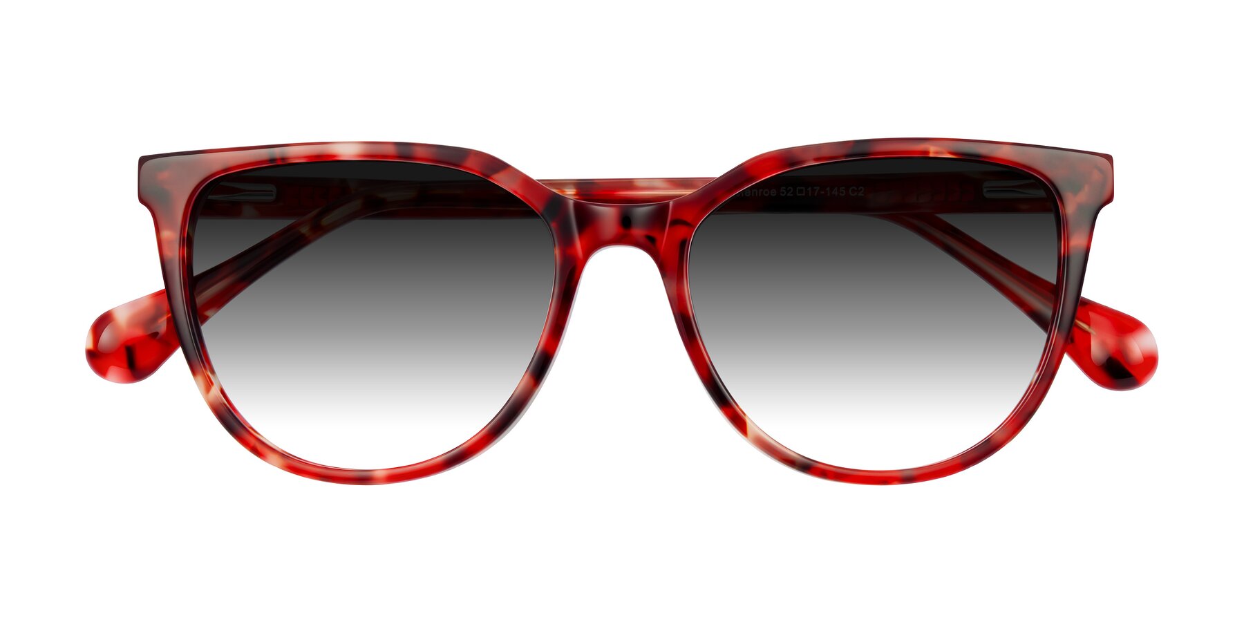 Folded Front of Glenroe in Red Tortoise with Gray Gradient Lenses