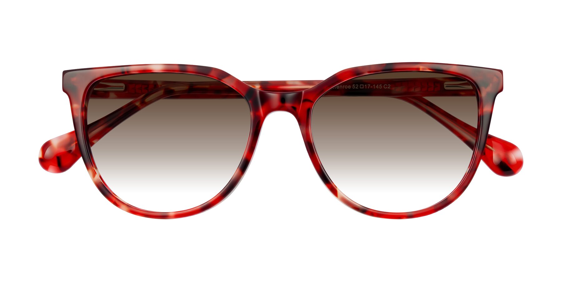 Folded Front of Glenroe in Red Tortoise with Brown Gradient Lenses