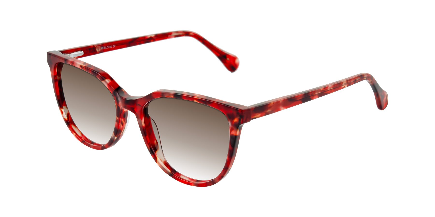 Angle of Glenroe in Red Tortoise with Brown Gradient Lenses