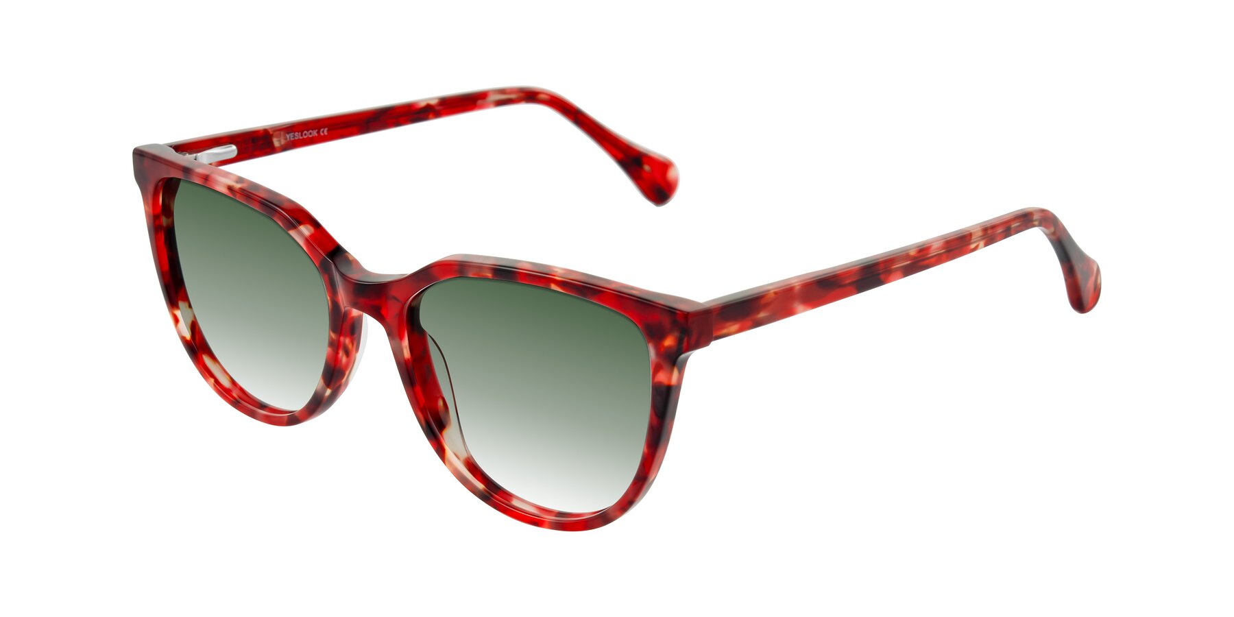 Angle of Glenroe in Red Tortoise with Green Gradient Lenses