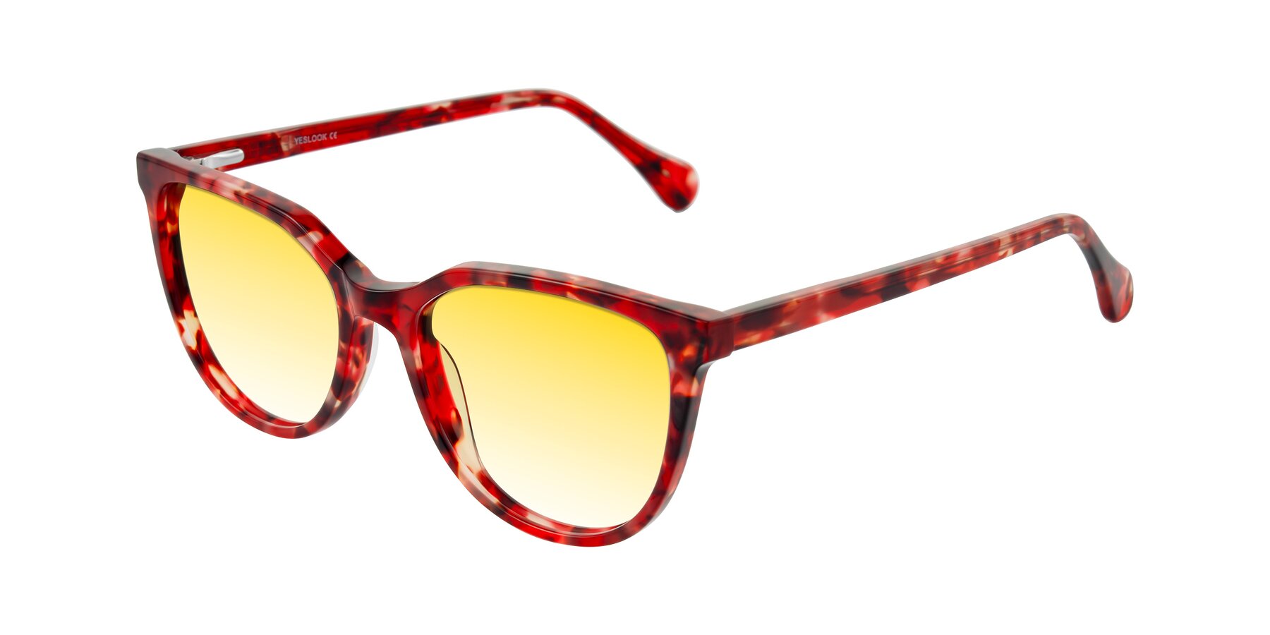 Angle of Glenroe in Red Tortoise with Yellow Gradient Lenses