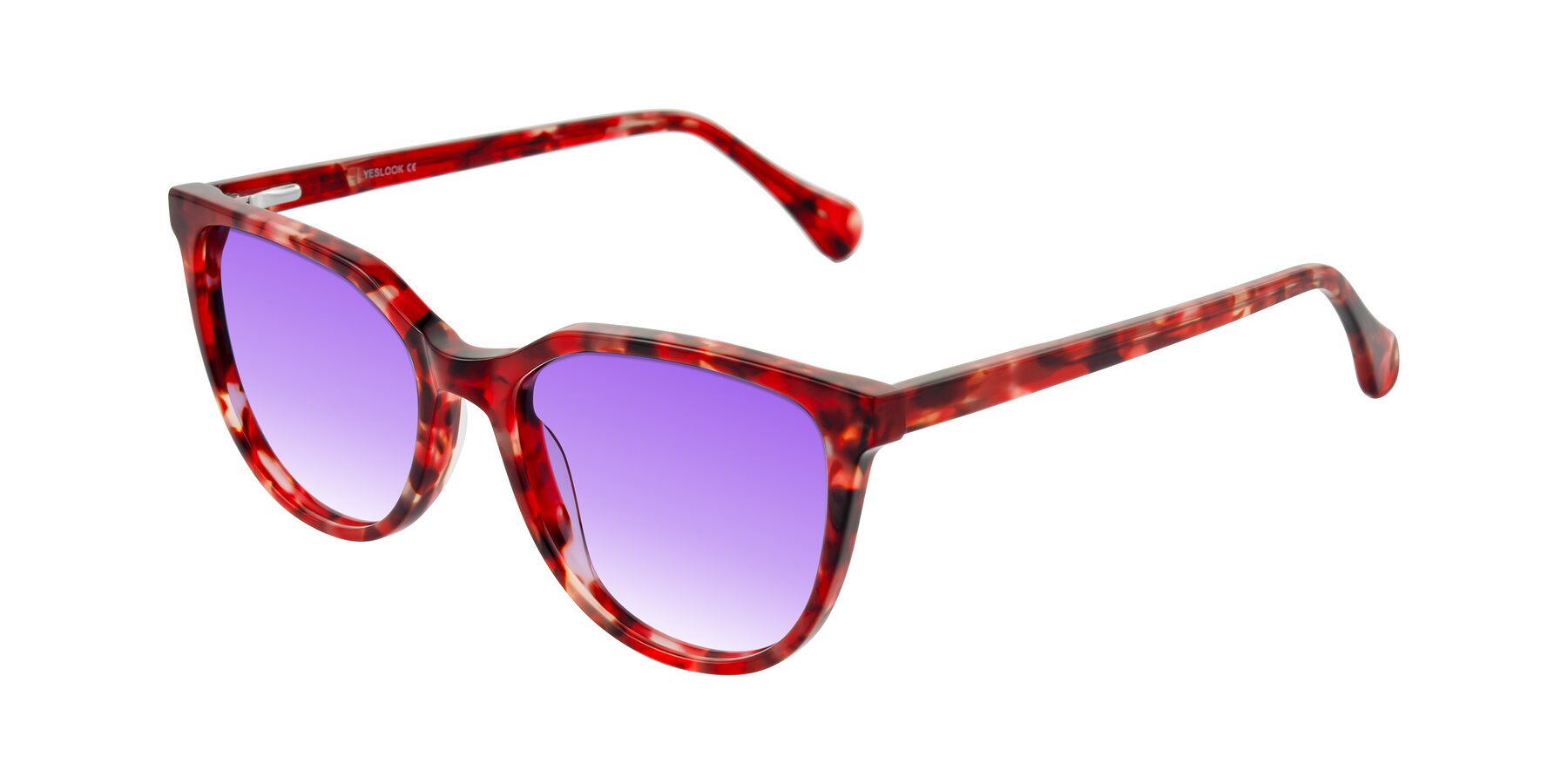 Angle of Glenroe in Red Tortoise with Purple Gradient Lenses