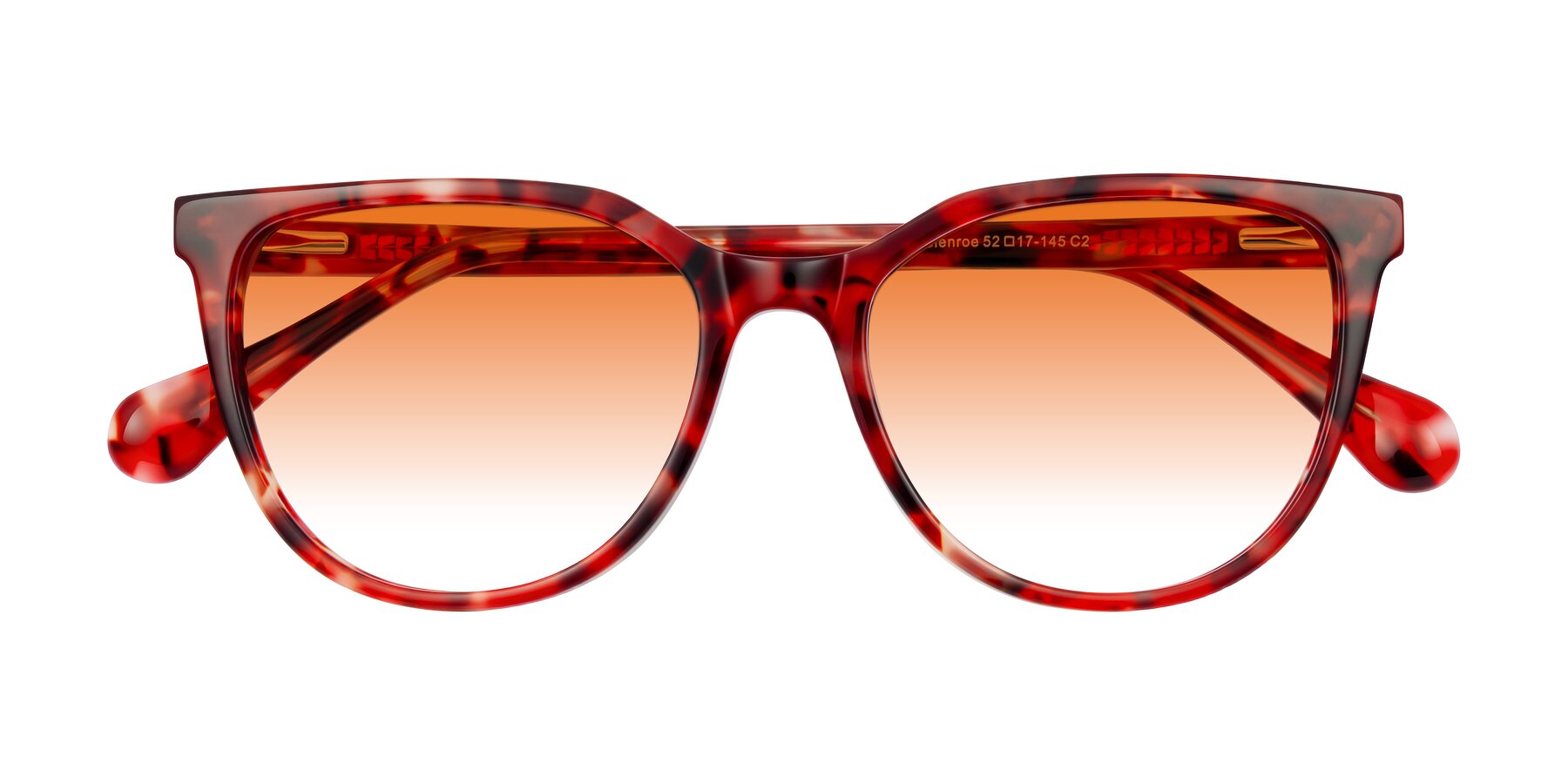 Folded Front of Glenroe in Red Tortoise with Orange Gradient Lenses