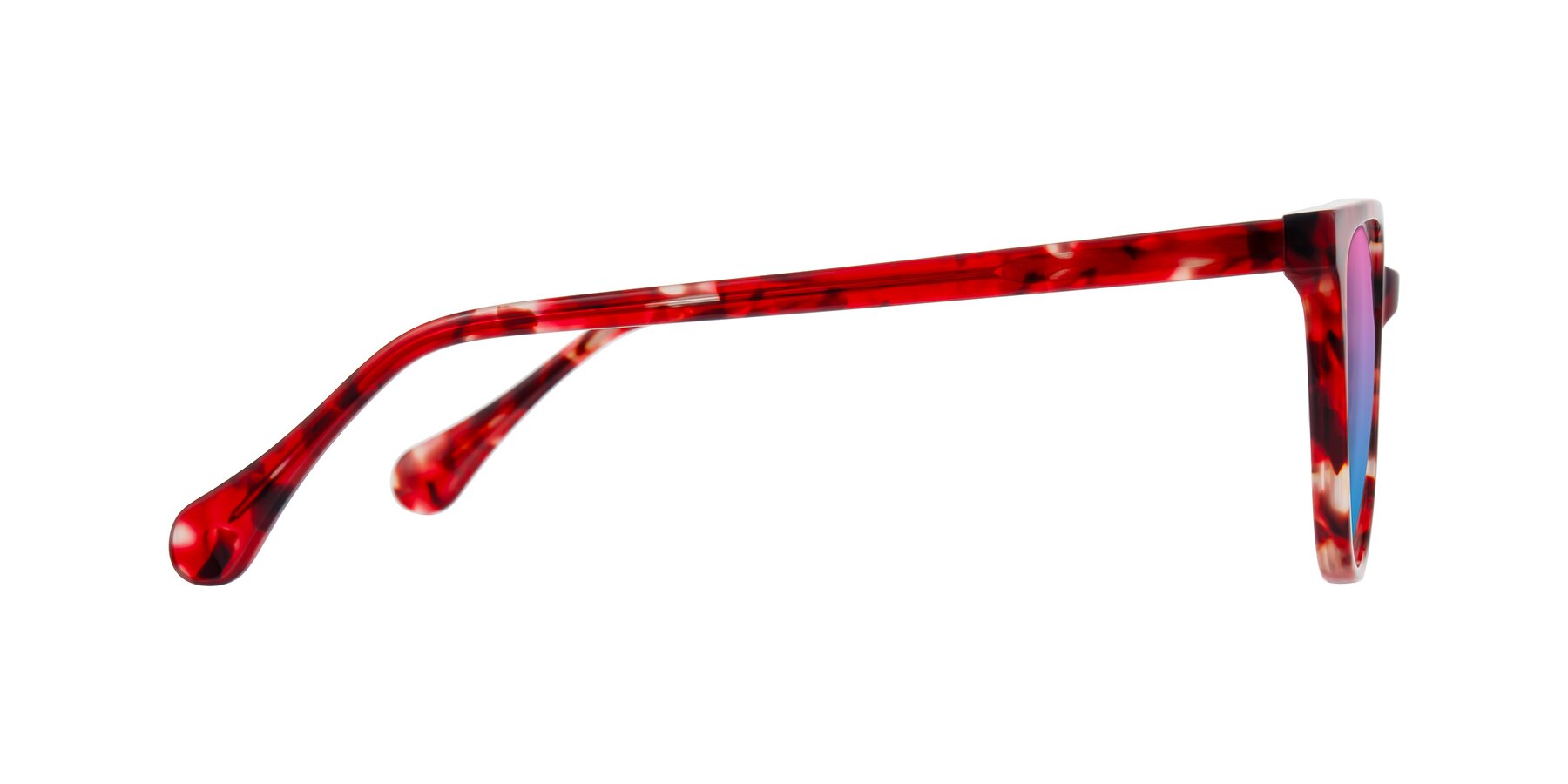 Side of Glenroe in Red Tortoise with Pink / Blue Gradient Lenses