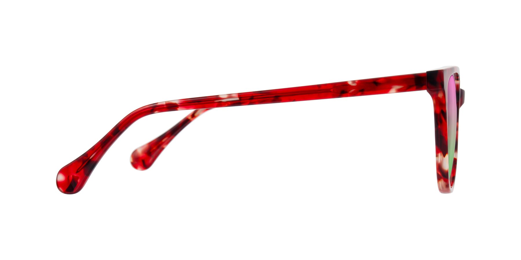 Side of Glenroe in Red Tortoise with Pink / Green Gradient Lenses