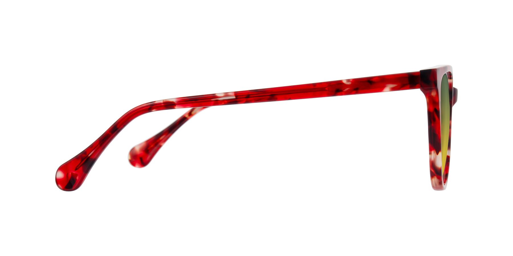Side of Glenroe in Red Tortoise with Green / Yellow Gradient Lenses