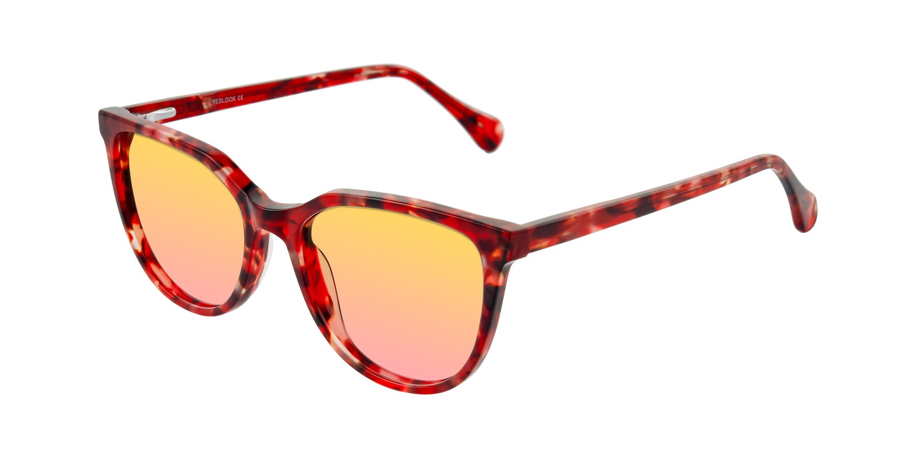 Angle of Glenroe in Red Tortoise with Yellow / Pink Gradient Lenses