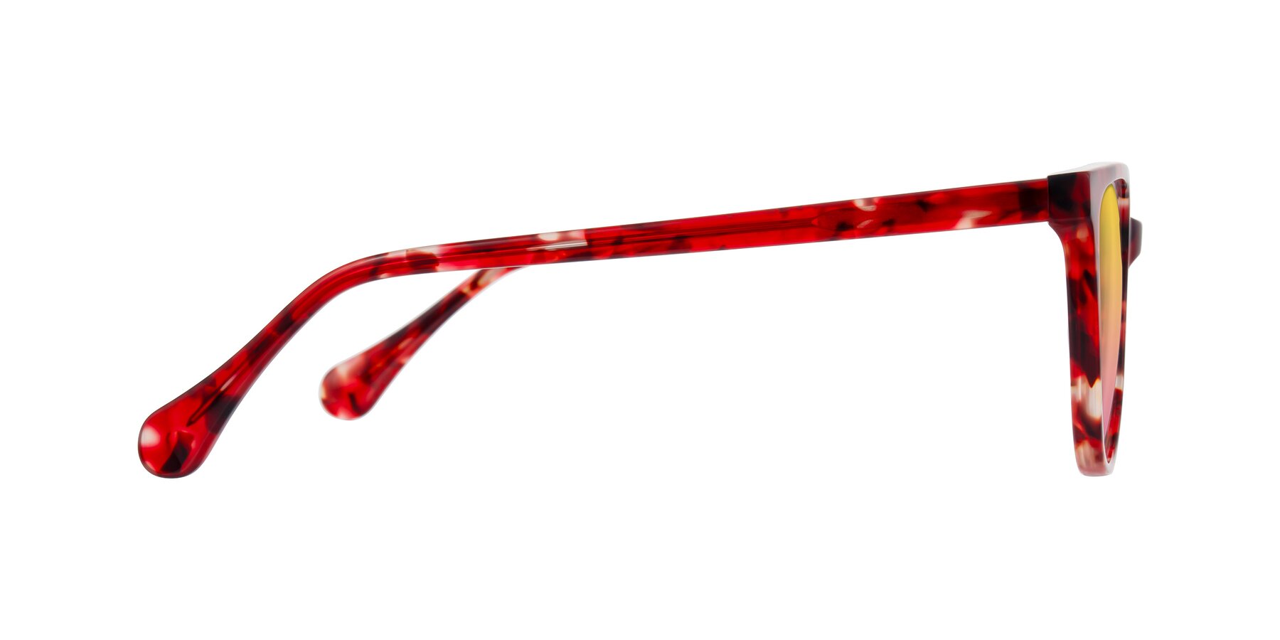 Side of Glenroe in Red Tortoise with Yellow / Pink Gradient Lenses