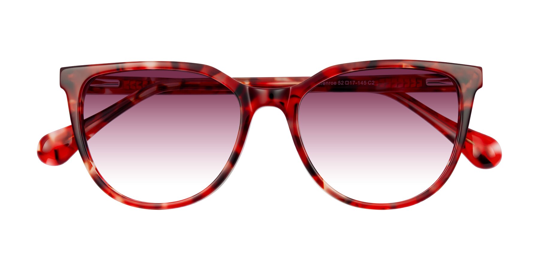 Folded Front of Glenroe in Red Tortoise with Wine Gradient Lenses