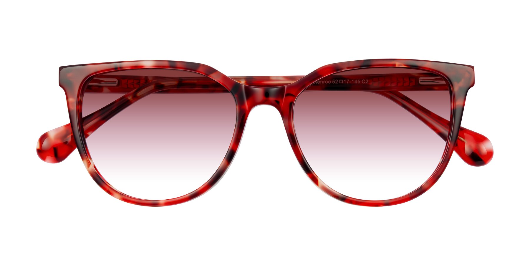 Folded Front of Glenroe in Red Tortoise with Garnet Gradient Lenses