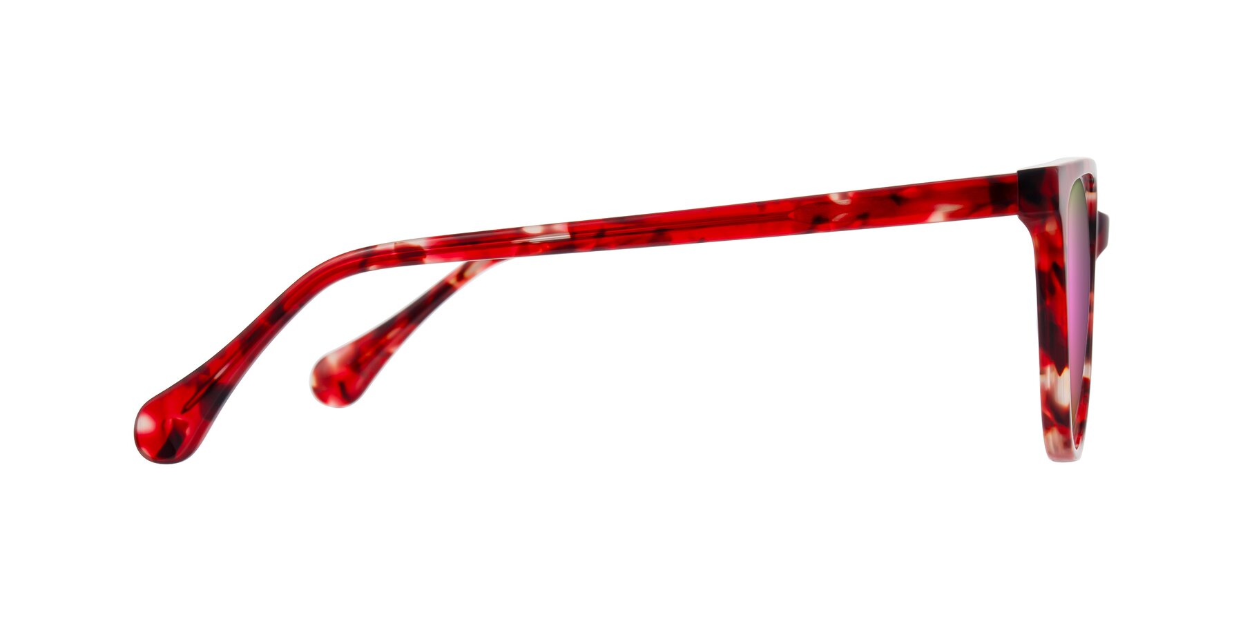 Side of Glenroe in Red Tortoise with Pink Mirrored Lenses
