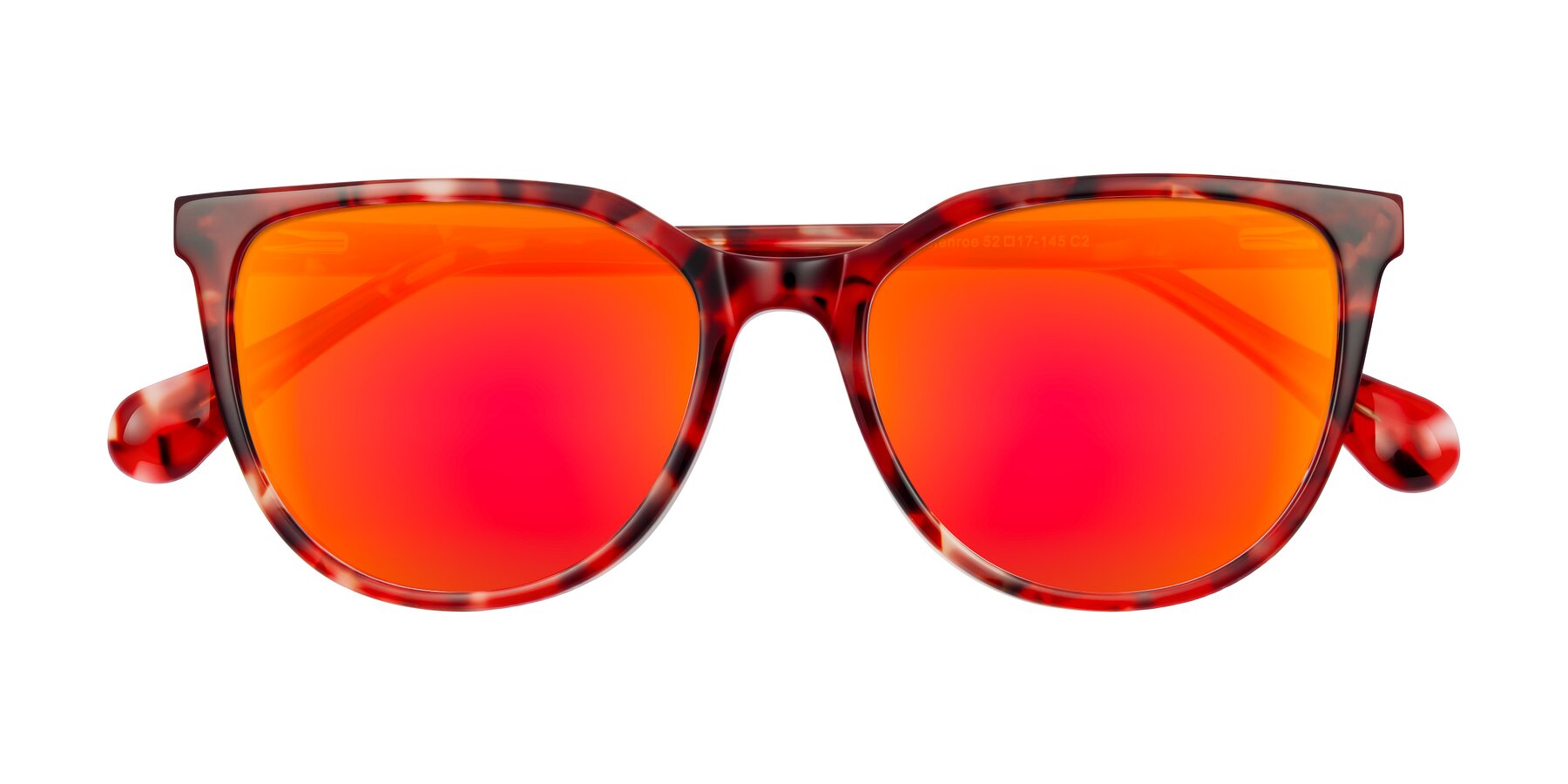 Folded Front of Glenroe in Red Tortoise with Red Gold Mirrored Lenses