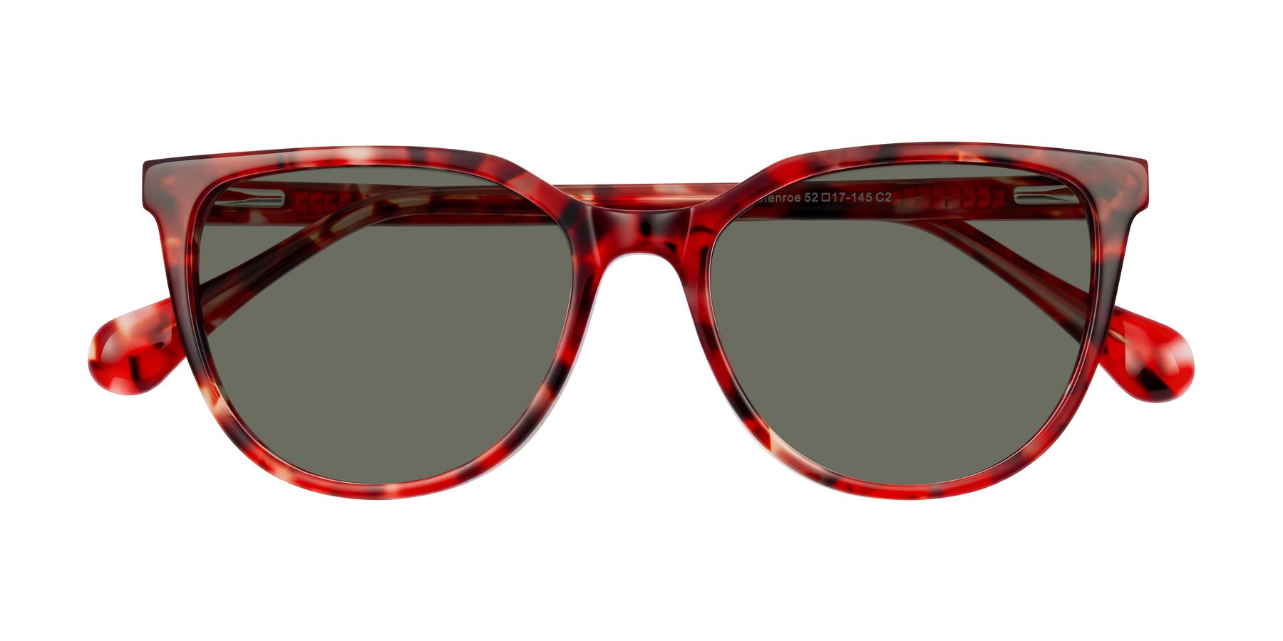 Folded Front of Glenroe in Red Tortoise with Gray Polarized Lenses