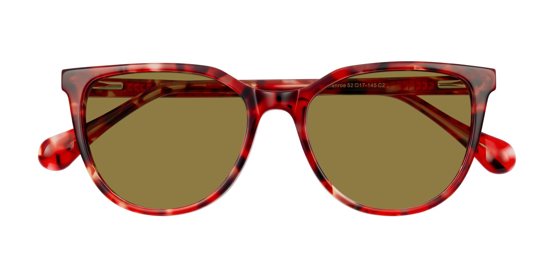 Folded Front of Glenroe in Red Tortoise with Brown Polarized Lenses