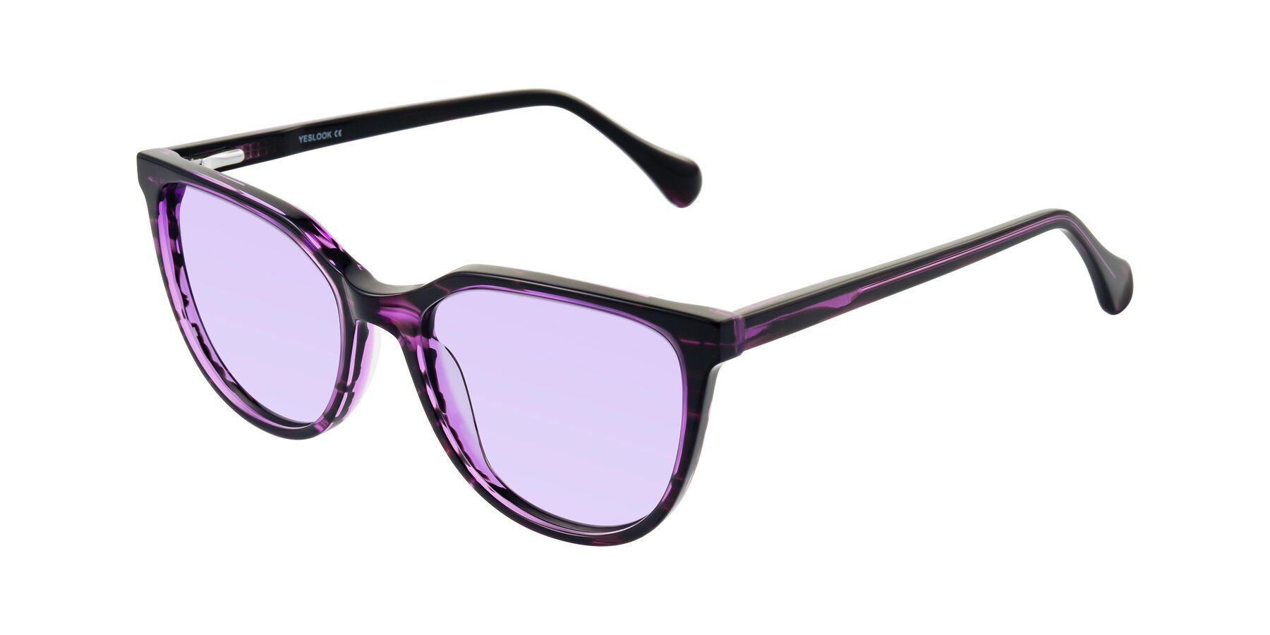 Angle of Glenroe in Purple Striped with Light Purple Tinted Lenses