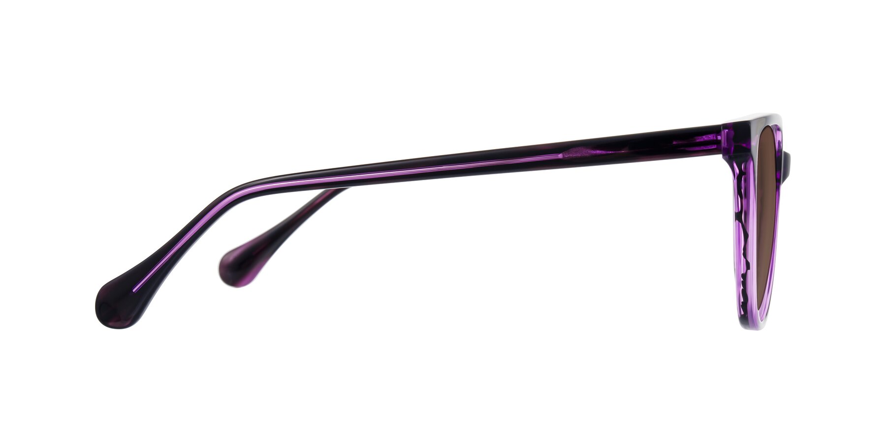 Side of Glenroe in Purple Striped with Brown Tinted Lenses