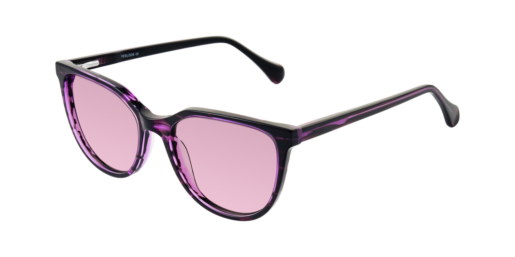 Angle of Glenroe in Purple Striped with Light Wine Tinted Lenses