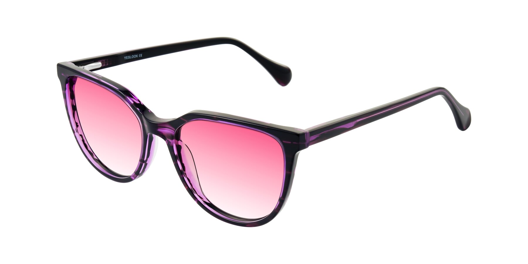 Angle of Glenroe in Purple Striped with Pink Gradient Lenses