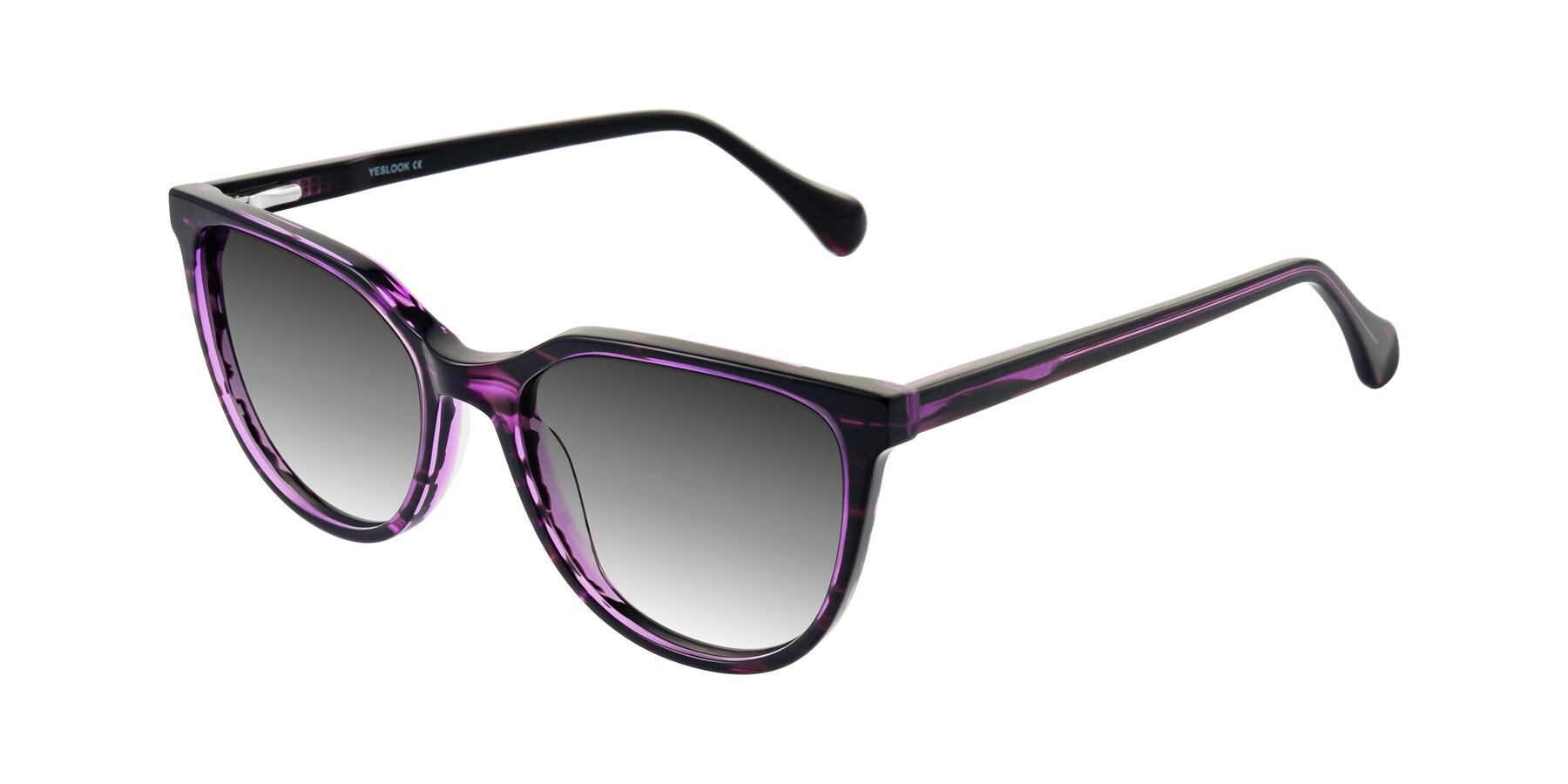Angle of Glenroe in Purple Striped with Gray Gradient Lenses
