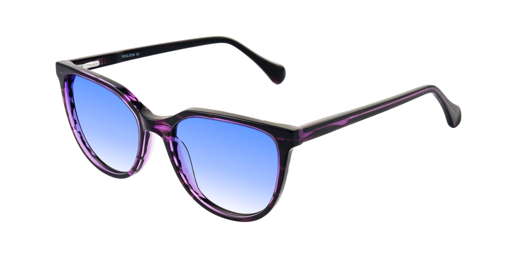 Angle of Glenroe in Purple Striped with Blue Gradient Lenses