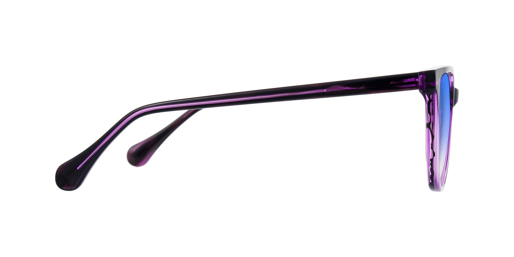 Side of Glenroe in Purple Striped with Blue Gradient Lenses