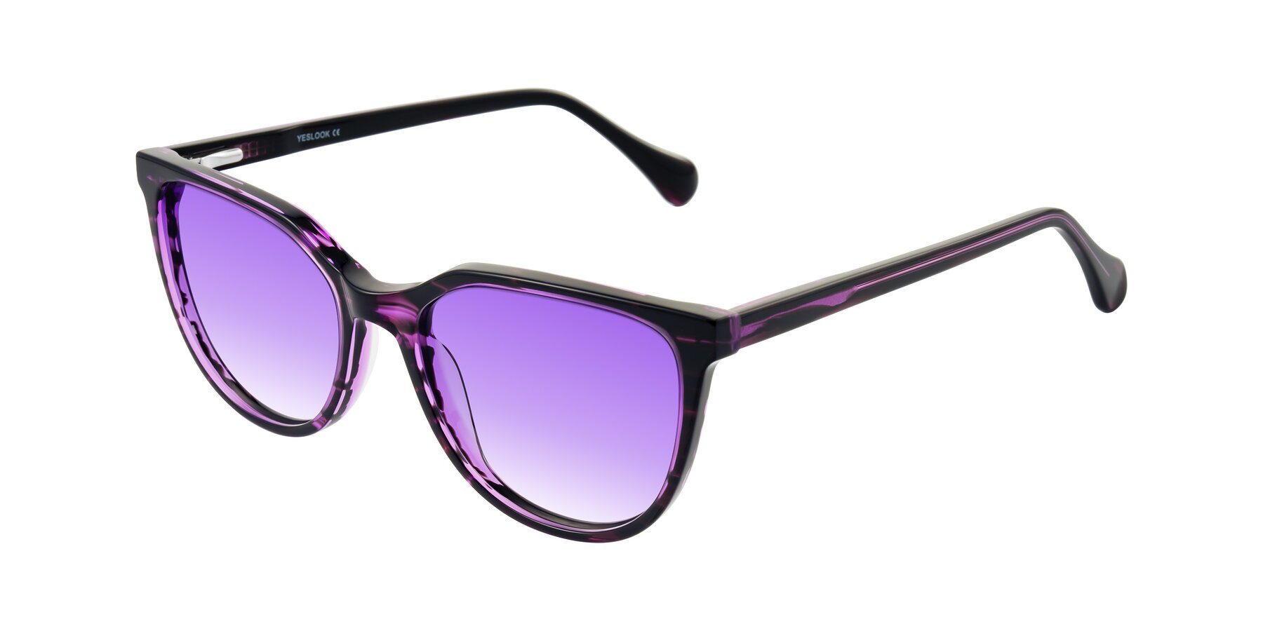 Angle of Glenroe in Purple Striped with Purple Gradient Lenses