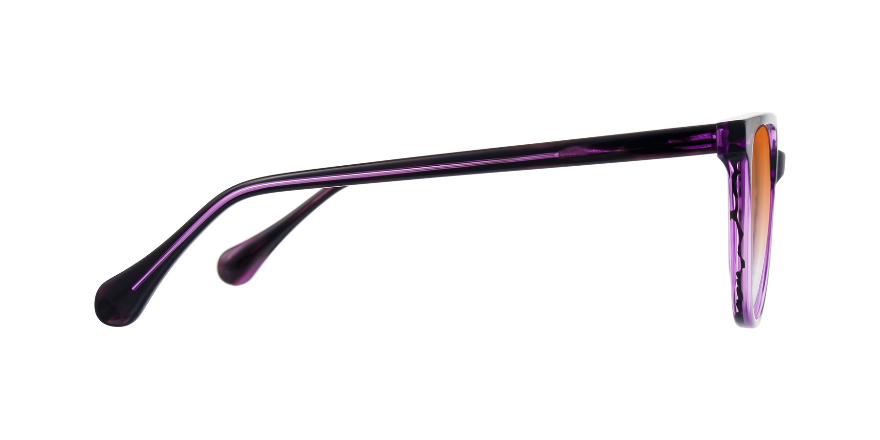 Side of Glenroe in Purple Striped with Orange Gradient Lenses