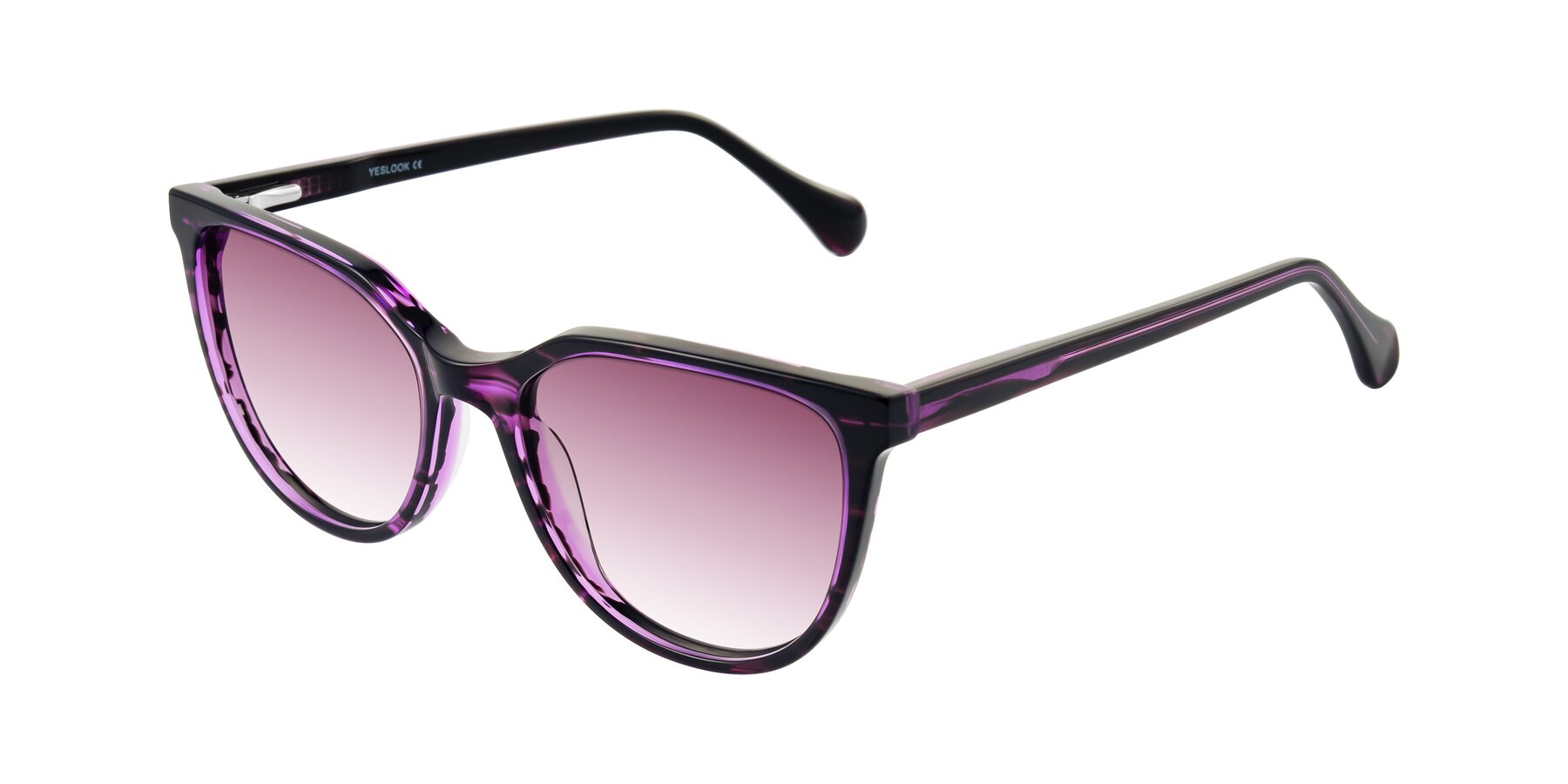 Angle of Glenroe in Purple Striped with Wine Gradient Lenses