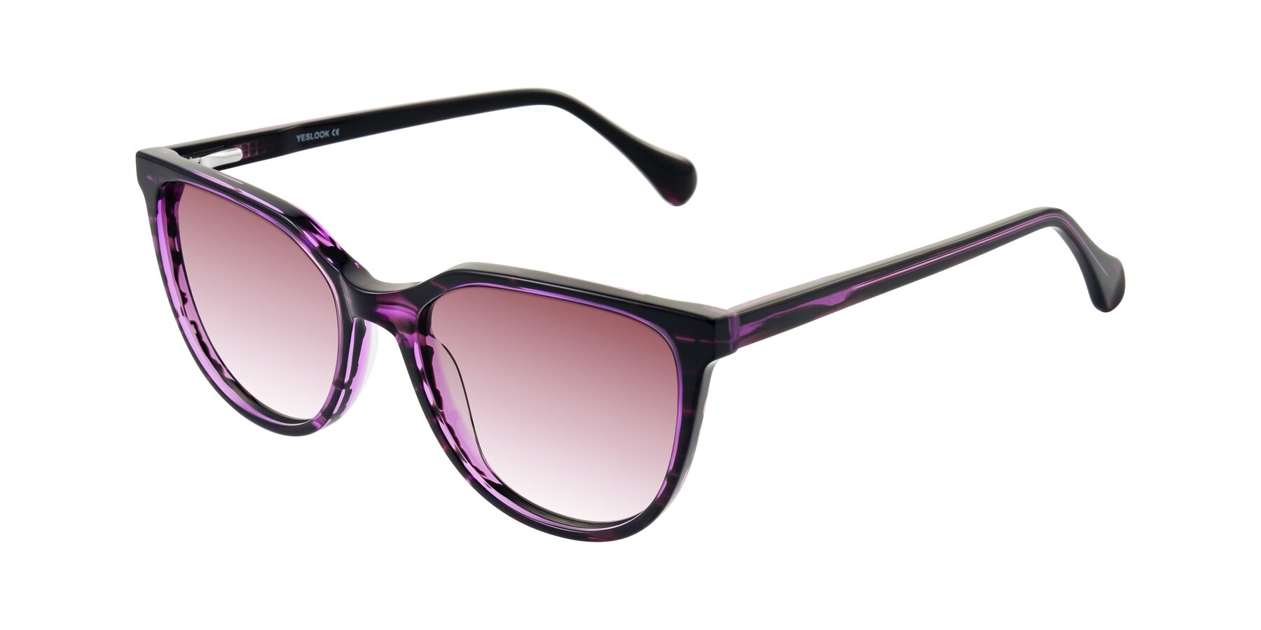 Angle of Glenroe in Purple Striped with Garnet Gradient Lenses