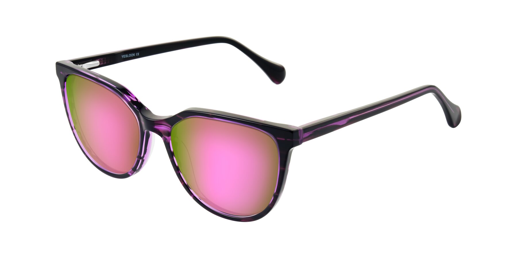 Angle of Glenroe in Purple Striped with Pink Mirrored Lenses
