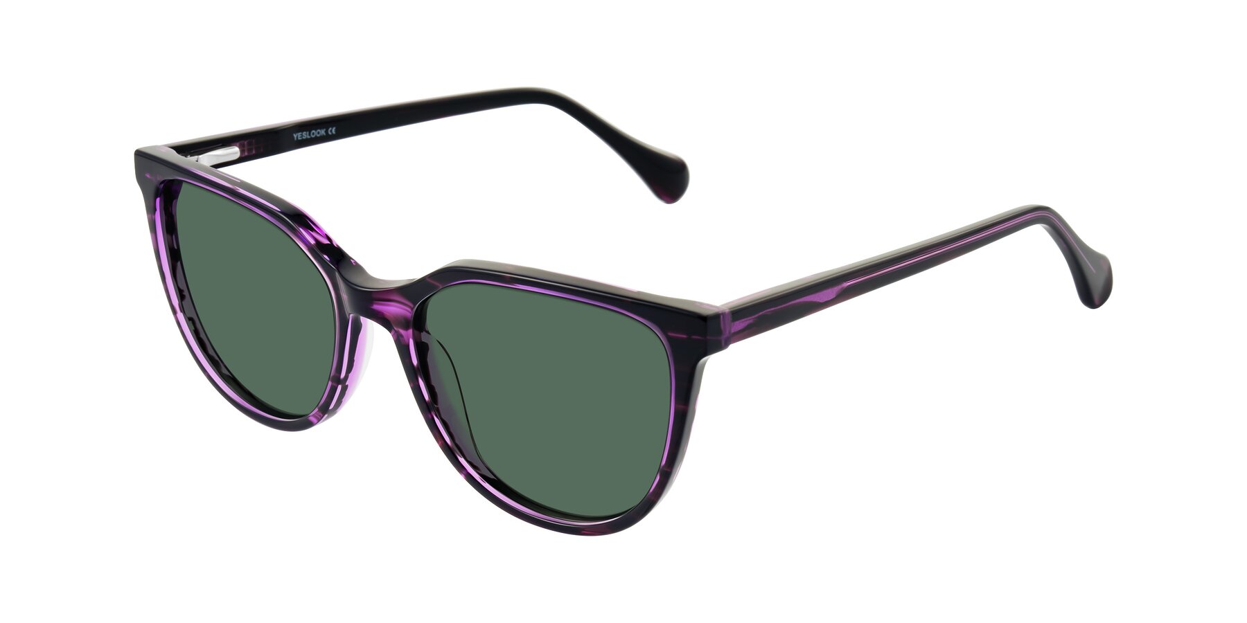 Angle of Glenroe in Purple Striped with Green Polarized Lenses