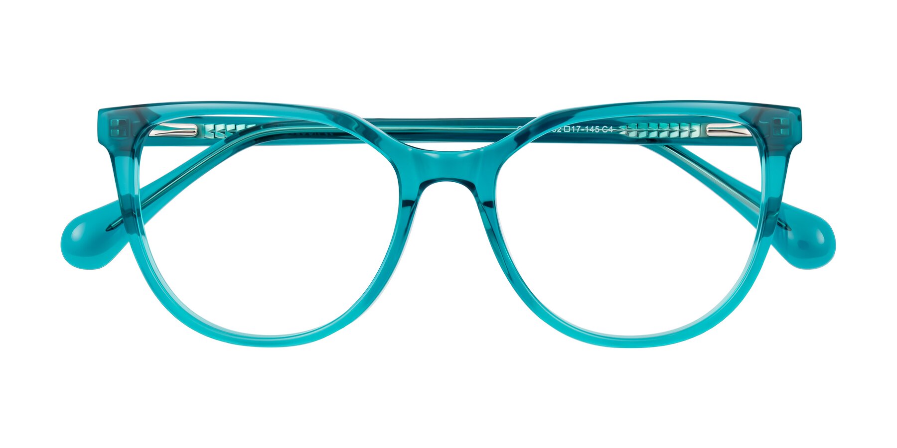 Folded Front of Glenroe in Peacock with Clear Eyeglass Lenses