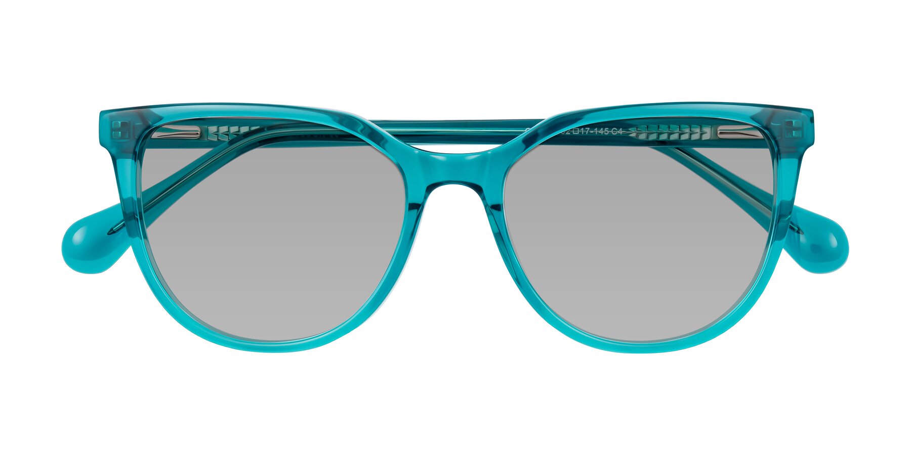 Folded Front of Glenroe in Peacock with Light Gray Tinted Lenses