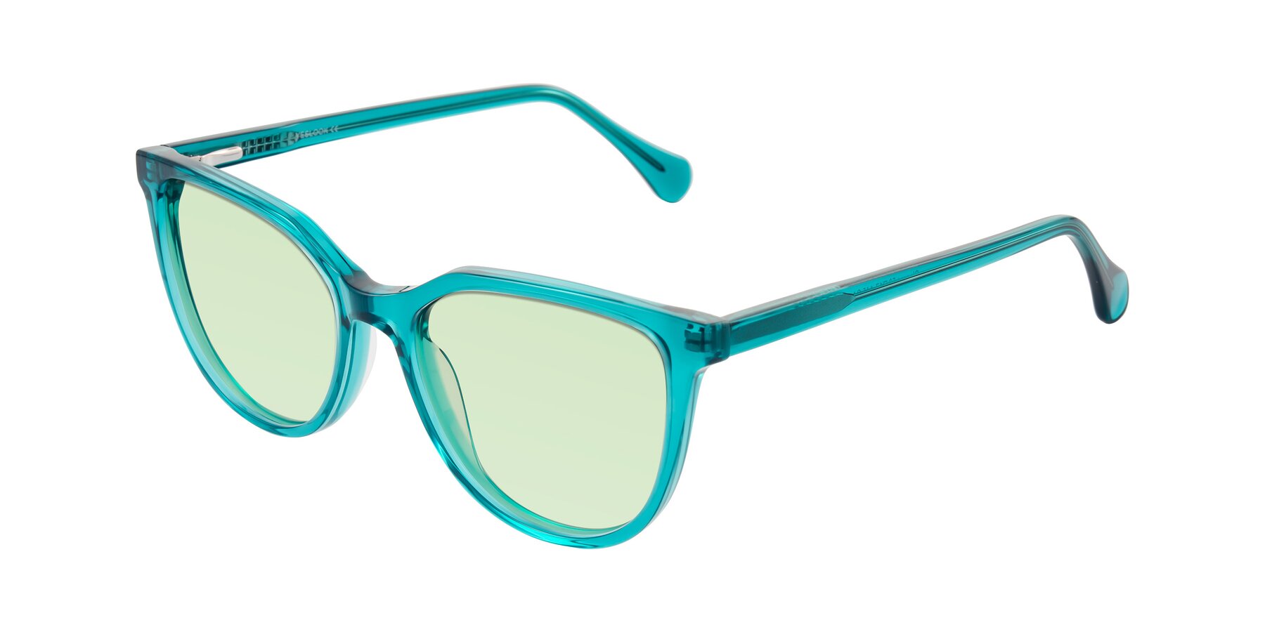 Angle of Glenroe in Peacock with Light Green Tinted Lenses