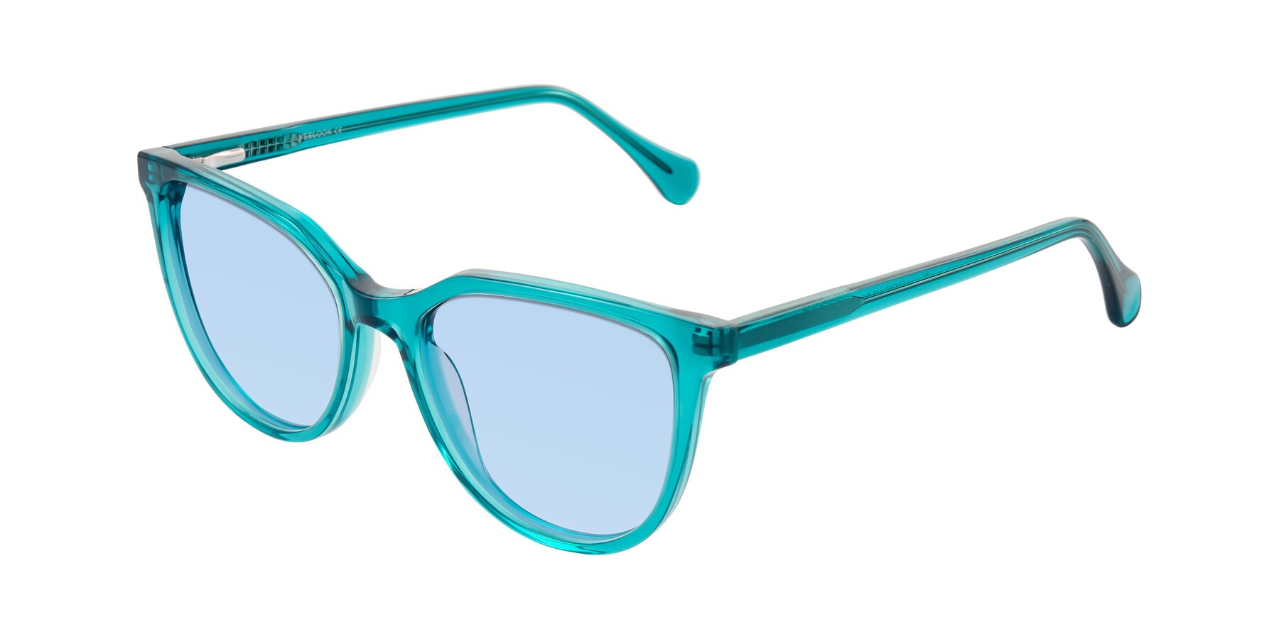 Angle of Glenroe in Peacock with Light Blue Tinted Lenses
