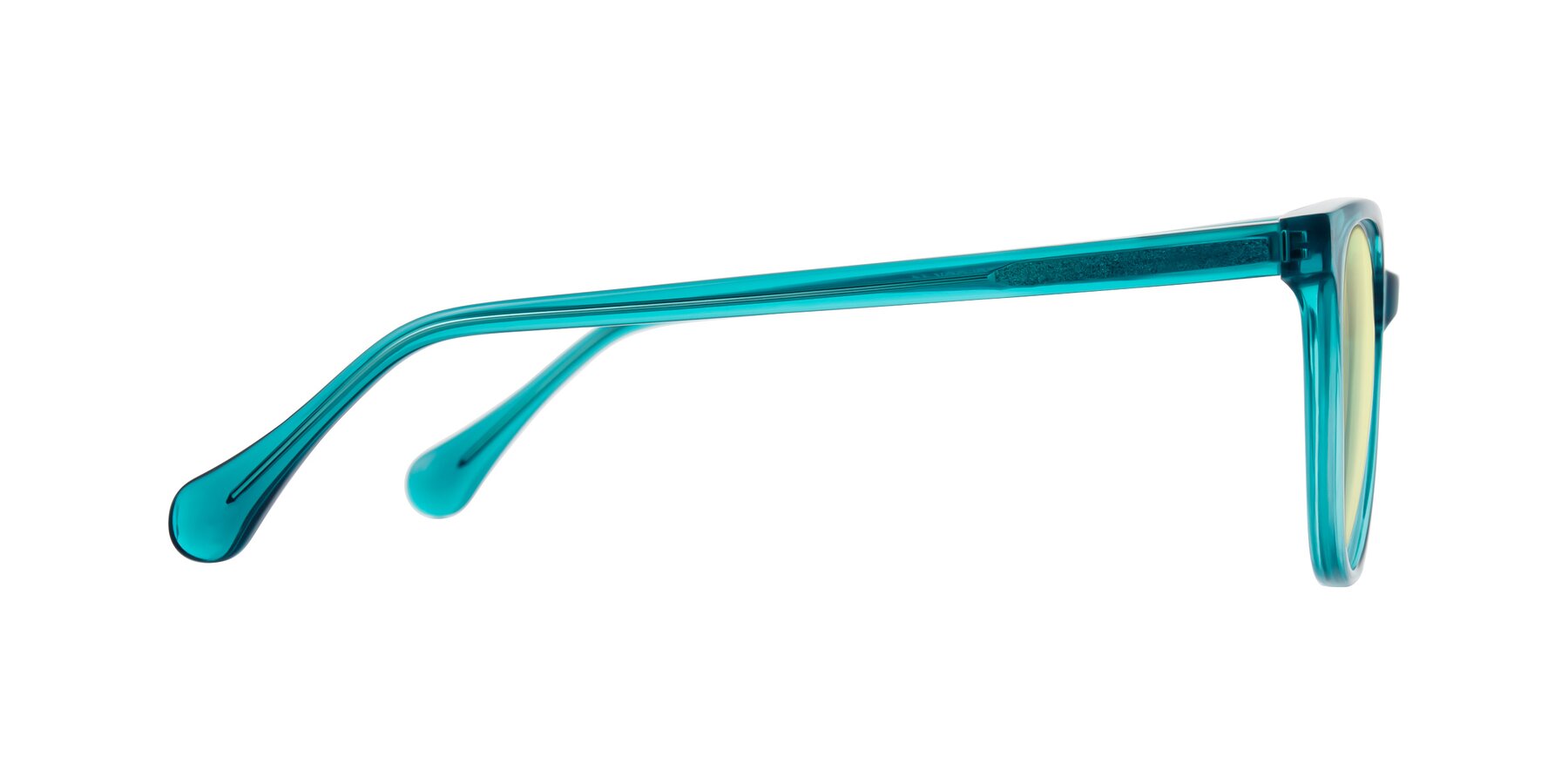 Side of Glenroe in Peacock with Light Yellow Tinted Lenses